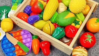 食材 野菜切り＆フルーツ切り  木製 Drop Fruit ASMR wooden fruits toys fruit and vegetables [upl. by Starlin]