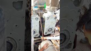 gearbox twin shaft mixer new gear ⚙ box installation sunilcdsplant [upl. by Siravrat]