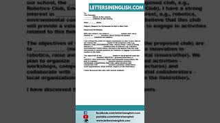 Request Letter for Permission to Start a New Club  Letter Requesting to Start a New Club [upl. by Ezana]