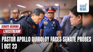 LIVE Pastor Apollo Quiboloy at the Senate hearing October 23 2024  Replay [upl. by Aneled436]