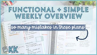 Erin Condren Functional Plan with Me Overview How to Incorporate Goals into a Simple Weekly Overview [upl. by Heck]