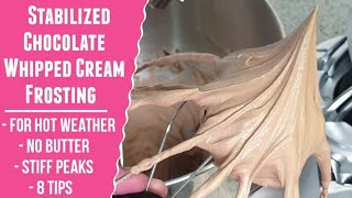 Chocolate Whipped Cream Frosting  How to make chocolate frosting Stable Chocolate Whip cream Icing [upl. by Glad]