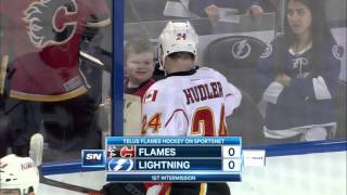 Gotta See It Hudler gets thumbs up from young fan [upl. by Aicileb]