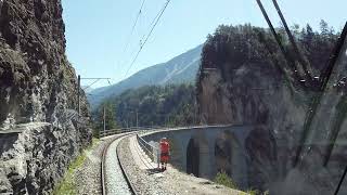 RhB Ge44III Cab ride crossing Landwasser Viaduct [upl. by Steve]