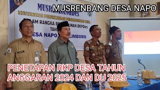 MUSRENBANG DESA PENETAPAN RKP DESA NAPO TAHUN 2024 DAN DU 2025 [upl. by Ahkos328]