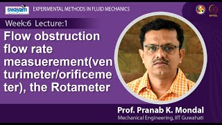 Lec 17  Flow obstruction flow rate measuerementventurimeterorificemeter the Rotameter [upl. by Erdei]