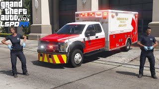 GTA 5 Paramedic Mod Vinewood Hills Ford F450 SuperCab EMS Ambulance Responding To Emergency Calls [upl. by Jarrad]