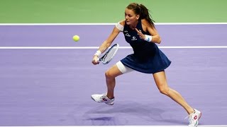 Agnieszka Radwanska vs Garbine Muguruza Semifinals  2015 WTA Finals Highlights [upl. by Rehtaef]