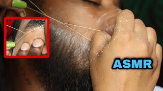 asmr threading  full Face Threading  mens Threading [upl. by Anivlac]