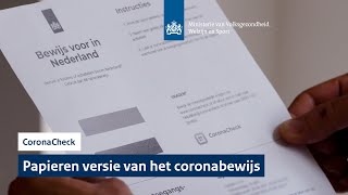 Hoe kom ik aan een papieren versie van het coronatoegangsbewijs 🖨  CoronaCheck [upl. by Ogir117]