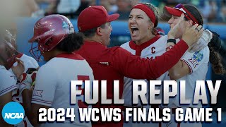 Oklahoma vs Texas 2024 Womens College World Series finals Game 1  FULL REPLAY [upl. by Rieger]