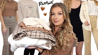 ROMWE TRY ON CLOTHING HAUL NEUTRAL AESTHETIC [upl. by Server]