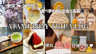 【熱海 vlog】思い立って日帰り女子旅🚘温泉地で食べ歩きをしたよ🌸 [upl. by Ynnej286]