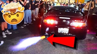 900HP MK4 SUPRA SHUTS DOWN CAR MEET Insane [upl. by Gish183]