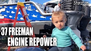 37 Freeman Boatworks Engine RePower [upl. by Marozas]