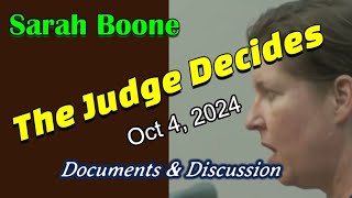 Sarah Boone Judge Decides on Motion to Suppress Oct 4 2024 [upl. by Tecu]