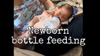 Newborn Paced bottle feeding in side lying [upl. by Annol]