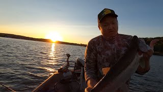 Salmon Fishing Betsie Bay Frankfort Michigan [upl. by Einna]