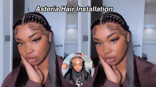 THE SILKIEST STRAIGHT HAIR MELTED HD LACE WIG INSTALLATION FT ASTERIAHAIR [upl. by Ennairek]