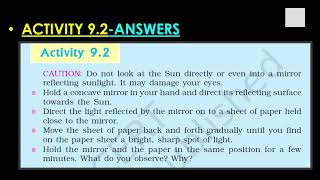Activity92AnswersHold a concave mirror in your hand and direct its reflecting surfacetowards the [upl. by Grange]