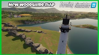 NEW WOODSHIRE  NEW MOD MAP FARMING SIMULATOR 22 FLY OVER [upl. by Strenta]