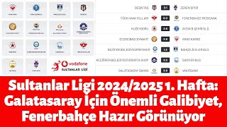 Sultanlar Ligi 20242025 1 Hafta Galatasaray İçin Önemli Galibiyet Fenerbahçe Hazır Görünüyor [upl. by Vania949]