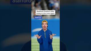 Matthew Stafford after losing to the Lions again😂🏈 [upl. by Aitam]