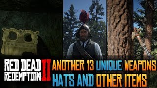 Another 13 Unique Weapons Hats and Other Items in Red Dead Redemption 2 [upl. by Annavahs]