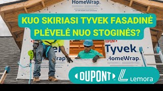 Kuo skiriasi Tyvek difuzinės plėvelės skirtos fasadui nuo skirtų stogui [upl. by Gem]