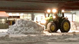 Snow Removal John Deere Plowing Heavy Snow [upl. by Dickenson]