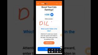 Boost Your Cats Earnings Answer Boost Your Cats Earnings Youtube Video Task Cats Video Code Today [upl. by Lewan]