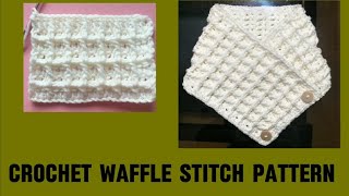 Crochet waffle stitch pattern for muffler কুশিকাটার মাফলারের প্যাটার্ন কুশিকাটার কুশিকাটারকাজ [upl. by Neeleuqcaj945]