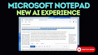 AI Revolution Microsoft Notepads Rewrite Feature [upl. by Laure]