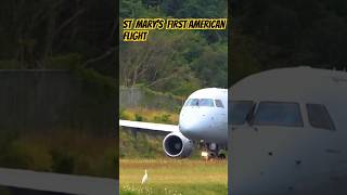 American airlines first flight to StMary Jamaica airplane spotting aeroplane quick shorts [upl. by Ahseital]