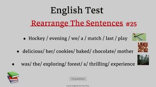 English Grammar  Master Sentence Structure  Rearrange the Words Challenge [upl. by Gnort789]