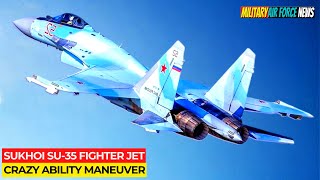 Sukhoi SU35 Fighter Jet Pugachevs Cobra Maneuver  Military Air Force [upl. by Atinra]