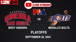 LIVE NOW BRGY GINEBRA vs MERALCO BOLTS  PBA SEASON 49  September 28 2024  CPU vs CPU [upl. by Heiney648]