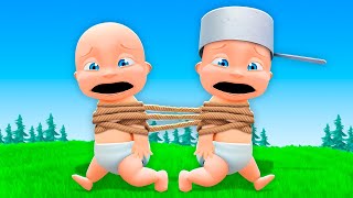 Babies are STUCK TOGETHER in Roblox [upl. by Nahsyar]