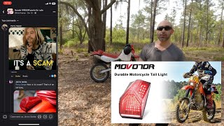 MOVOTOR Tail Light on XR 650L [upl. by Atnoid]