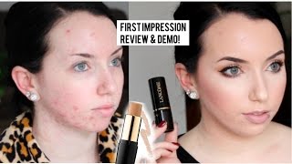 NEW Lancome STICK FOUNDATION Teint Idole Ultra FIRST IMPRESSION Review  Pale Acne Prone Skin [upl. by Rachele]