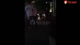 Men fight outside bar in Clarke Quay while 2 others try to separate them [upl. by Enalda]