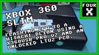 Xbox 360 Slim  Flashing CFW to a Hitachi DL10N using a X360USB Pro V2 and an Unlocked LTU2 PCB [upl. by Fassold]