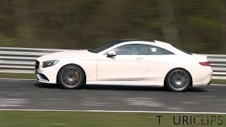 2015 MercedesBenz S500 and S63 AMG Coupe testing on the Nürburgring Nordschleife [upl. by Pearman416]