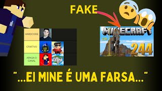 CRIATIVO OU SURVIVAL RANKING DE YOUTUBERS FAMOSOS DO MINECRAFT [upl. by Amle379]