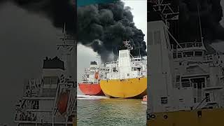 Explosion on the tanker Stolt Groenland with catastrophic consequences [upl. by Harlin]