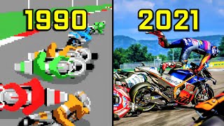 Evolution of CRASHES in MotoGP Games 19902021 [upl. by Prem]