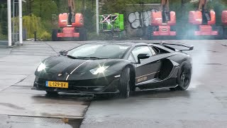 Lamborghini Aventador SVJ Roadster  DONUTS Revs amp Accelerations [upl. by Aisenat]