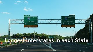 Longest Interstates in every state [upl. by Annaigroeg]