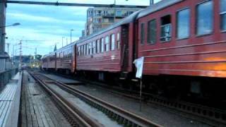 NSB Nattog to Bodø leaves Trondheim S and crosses the Nidelva railway bridge [upl. by Emmett852]