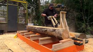 100 Dollar Portable Sawmill  chainsaw Mill  DIY [upl. by Imiaj669]